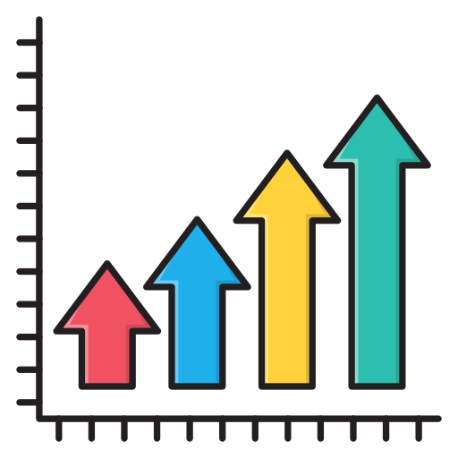 Line chart Vector Stall Lineal Color icon