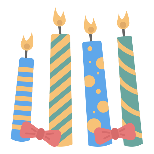 candela di compleanno Generic Flat icona