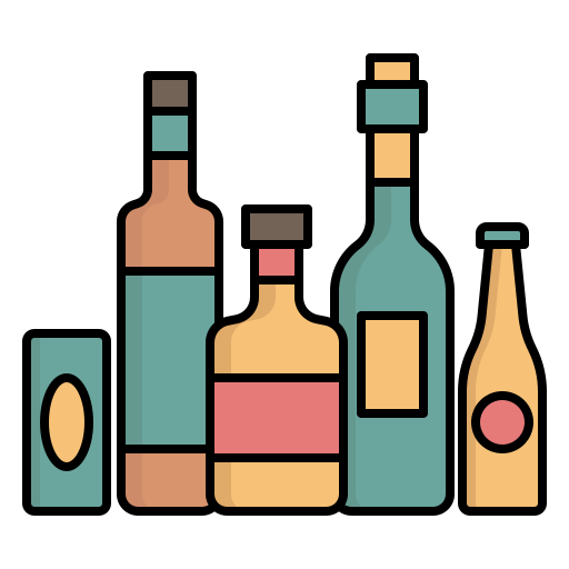 bebidas alcohólicas Generic Outline Color icono