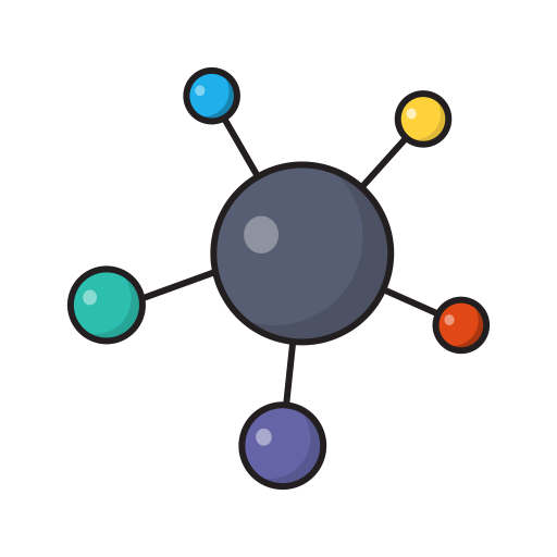Molecule Vector Stall Lineal Color icon