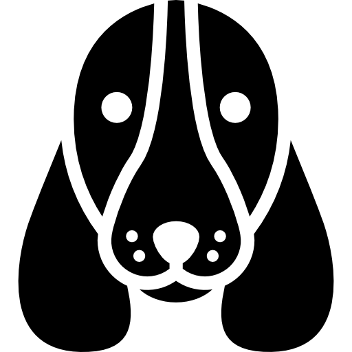 cabeza de perro basset hound  icono