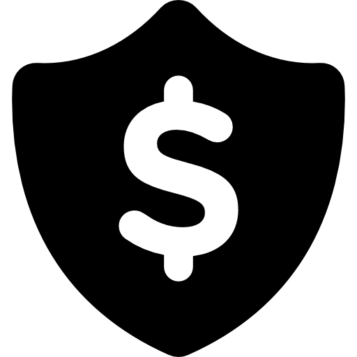 scudo del simbolo del dollaro  icona
