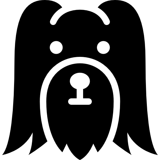 Long haired dog head  icon