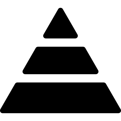 piramide a tre livelli  icona