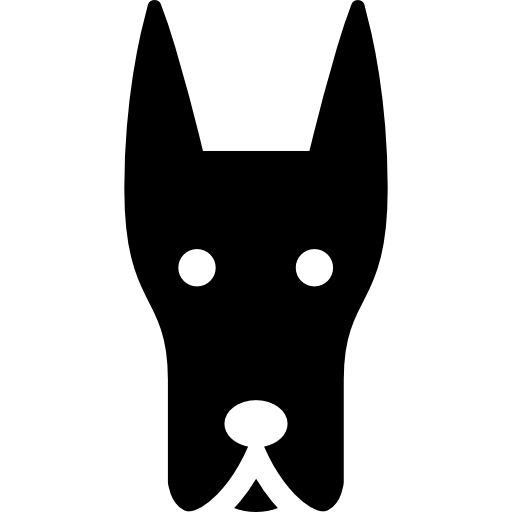 cabeza de perro doberman  icono