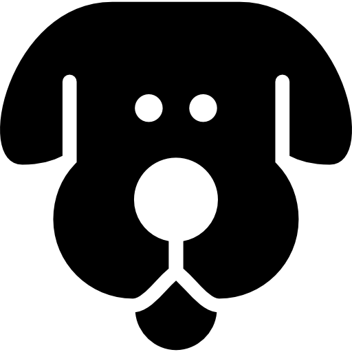 Face of staring dog  icon