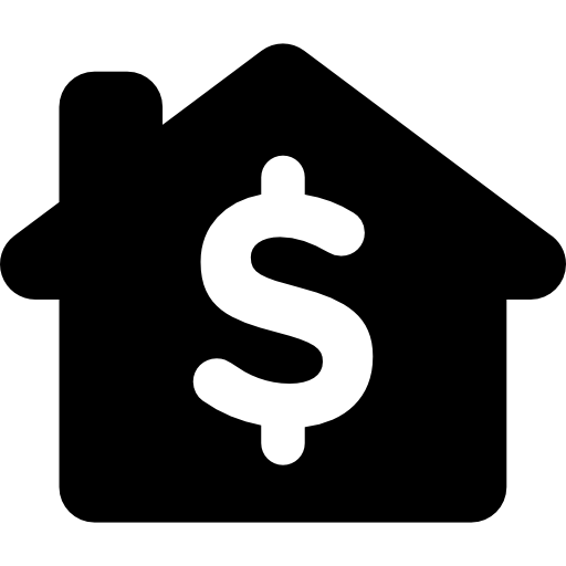 casa con il simbolo del dollaro  icona