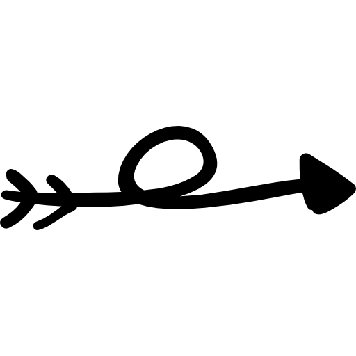 girar flecha Hand Drawn Black icono
