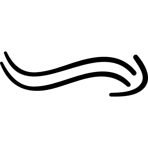 flèche ondulée Hand Drawn Black Icône