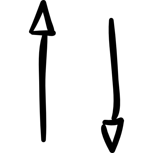 flechas de duas vias Hand Drawn Black Ícone