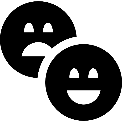 Sad and happy faces  icon