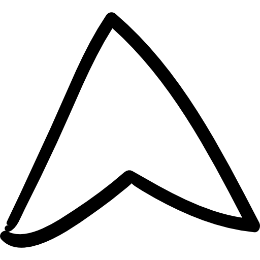 Navigation arrow Hand Drawn Black icon