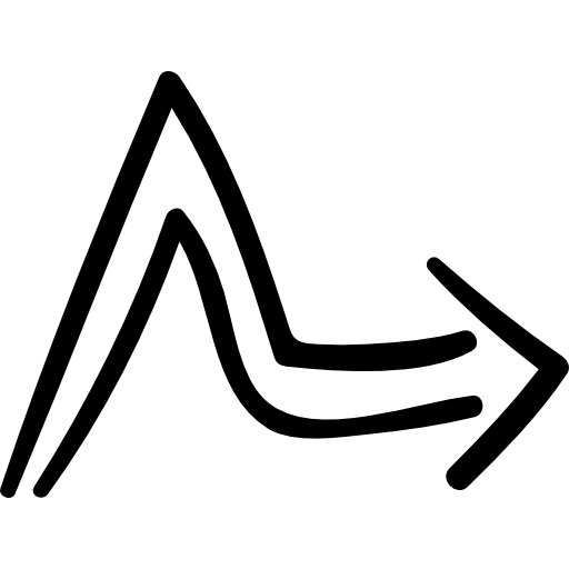 Right arrow Hand Drawn Black icon