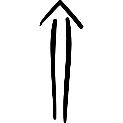 freccia su Hand Drawn Black icona