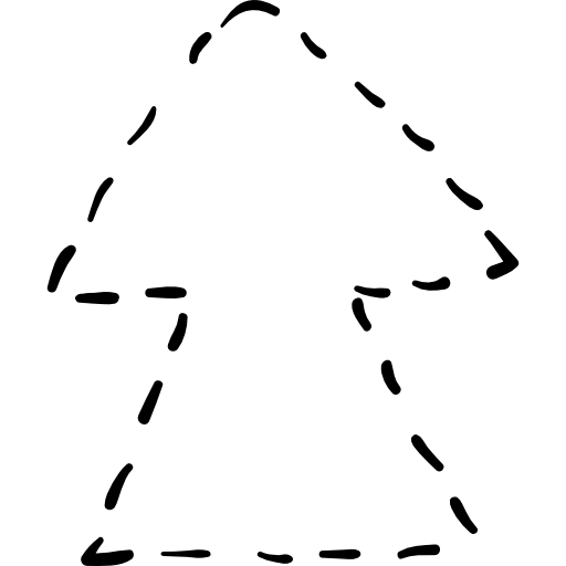 flecha hacia arriba con línea discontinua Hand Drawn Black icono