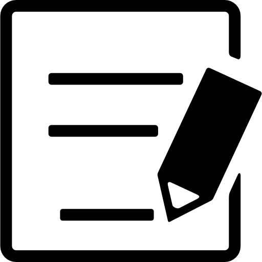 potlood schrijven op papier Basic Rounded Filled icoon