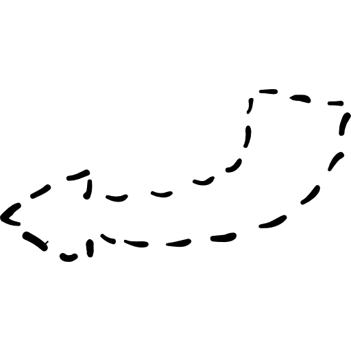 Поверните направо с ломаной линией Hand Drawn Black иконка