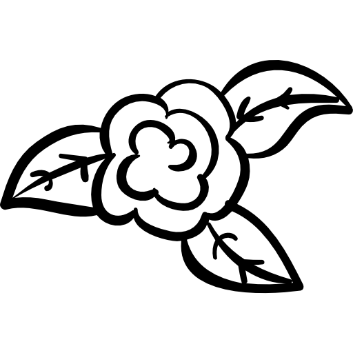 róża z liśćmi  ikona