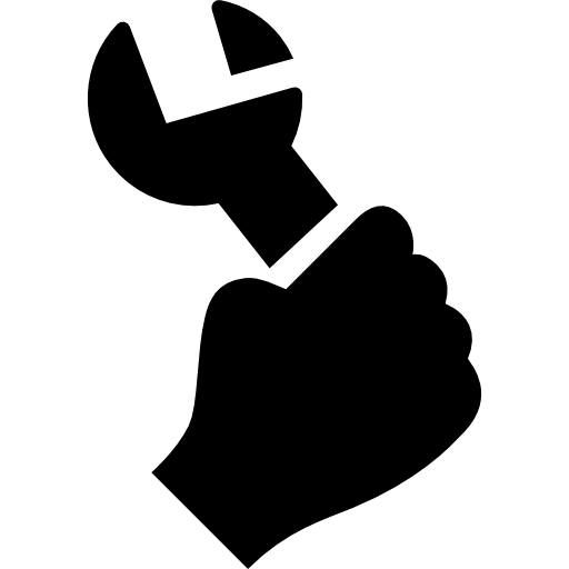 mano sosteniendo una llave  icono