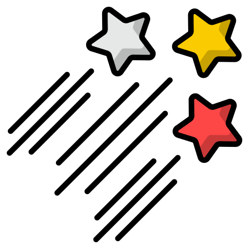 spadająca gwiazda Generic Outline Color ikona