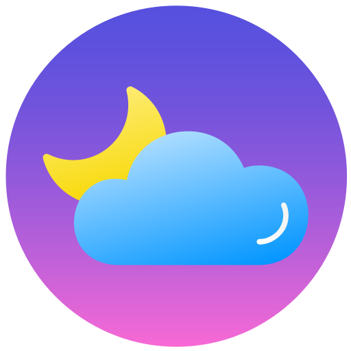 notte nuvolosa Generic Circular icona