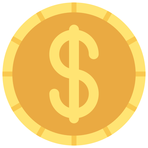 moneda de dolar Juicy Fish Flat icono