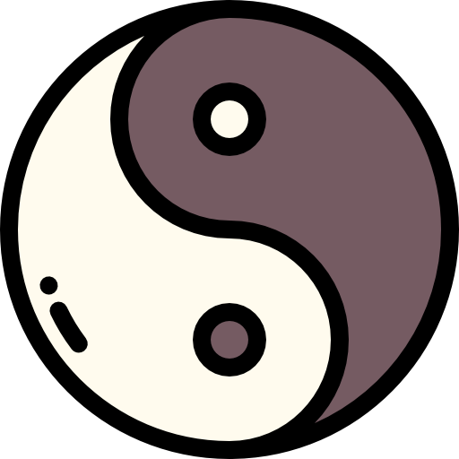 yin yang Detailed Rounded Lineal color icona