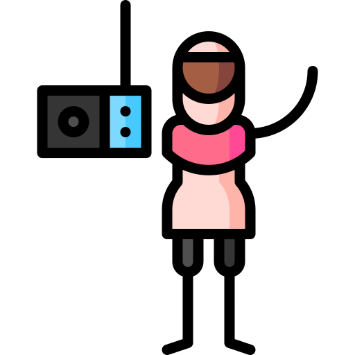 radio Puppet Characters Lineal Color icono