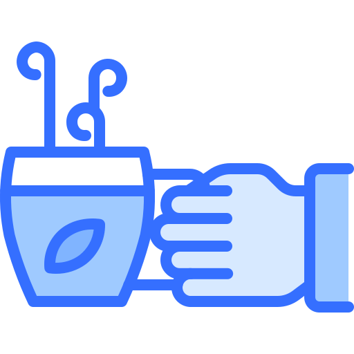 Tea cup Coloring Blue icon
