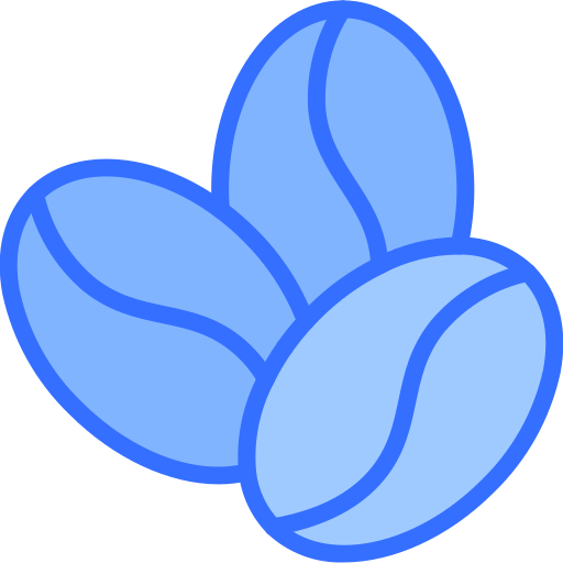 Coffee bean Coloring Blue icon