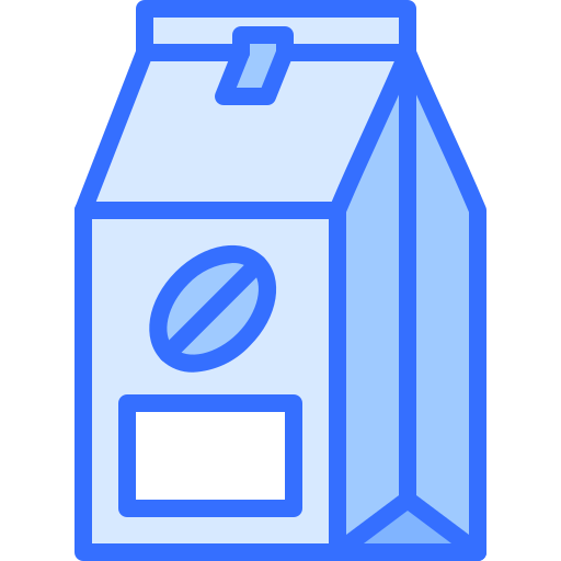 Coffee bag Coloring Blue icon