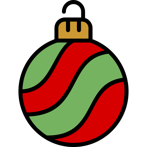 bola de navidad Generic Outline Color icono