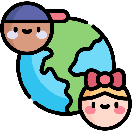 niños Kawaii Lineal color icono