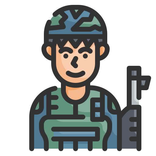 Żołnierz Wanicon Lineal Color ikona