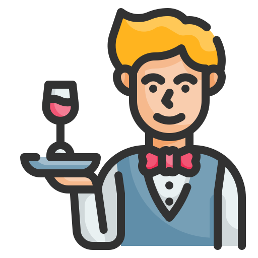 Waiter Wanicon Lineal Color icon