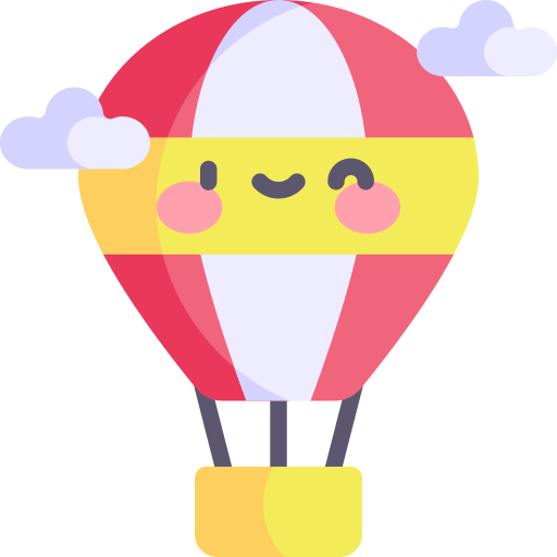 熱気球 Kawaii Flat icon