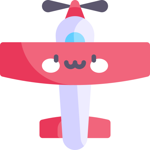 Small plane Kawaii Flat icon