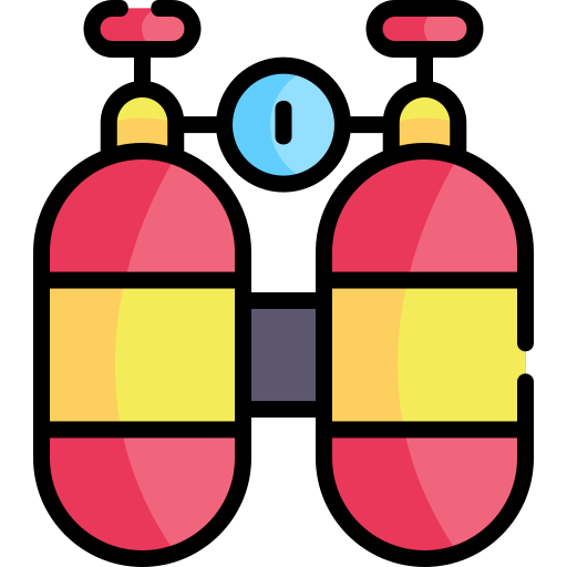 Oxygen tank Kawaii Lineal color icon