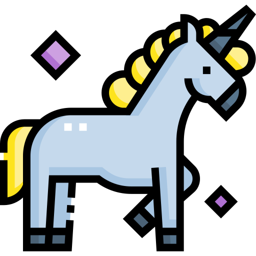 unicorno Detailed Straight Lineal color icona