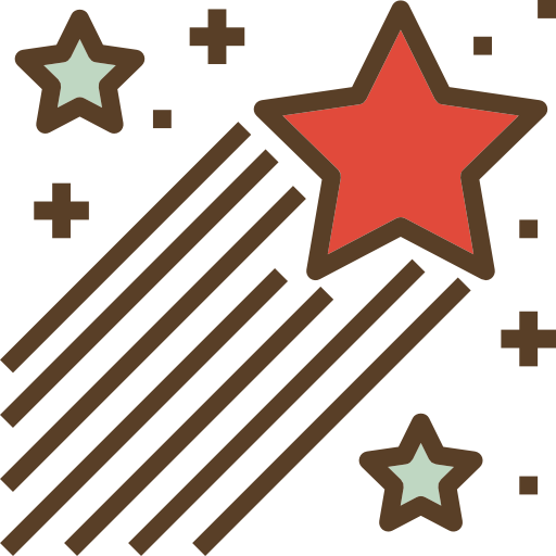 Падающая звезда Becris Lineal color иконка