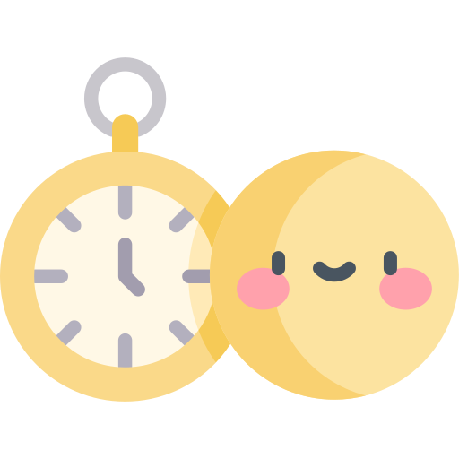 reloj de bolsillo Kawaii Flat icono