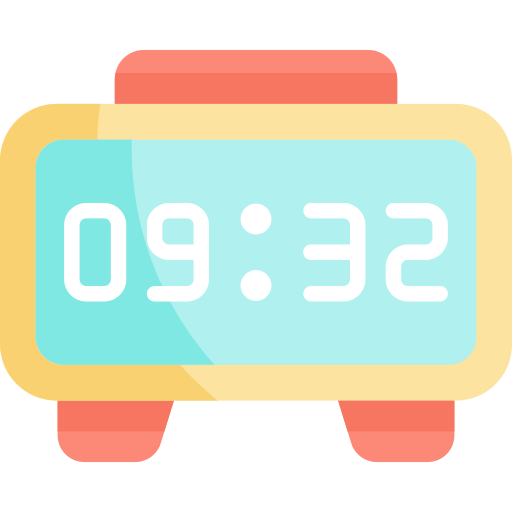 orologio digitale Kawaii Flat icona
