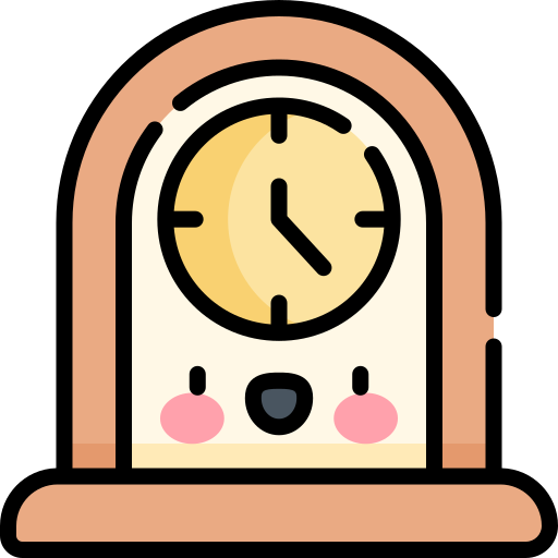 Table clock Kawaii Lineal color icon