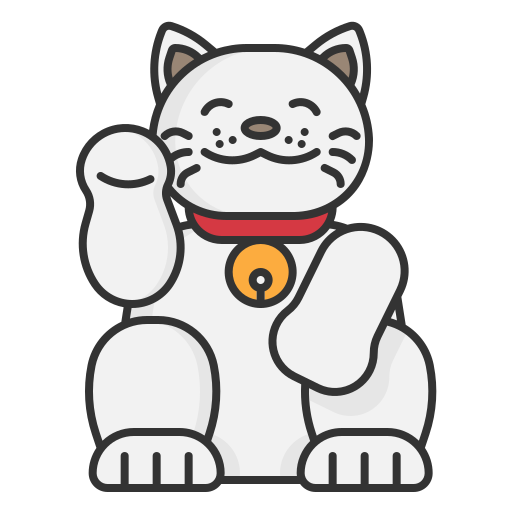 gato chino de la suerte Generic Outline Color icono