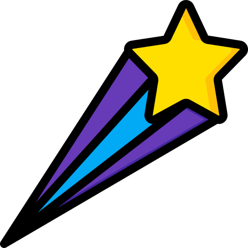Falling star Basic Miscellany Lineal Color icon