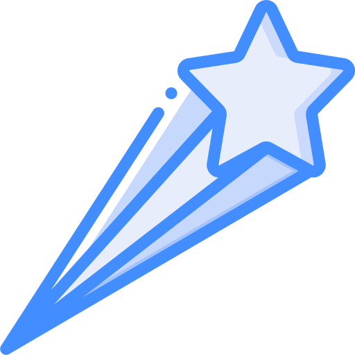 Falling star Basic Miscellany Blue icon