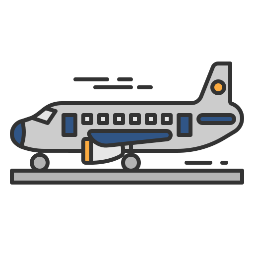 avión Generic Outline Color icono