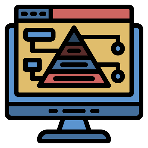 piramide grafiek Generic Outline Color icoon