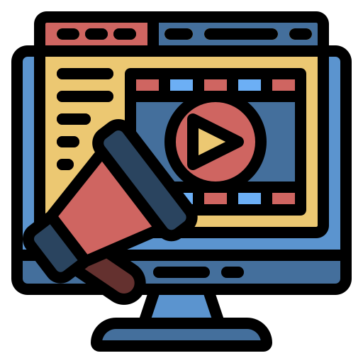 Video marketing Generic Outline Color icon