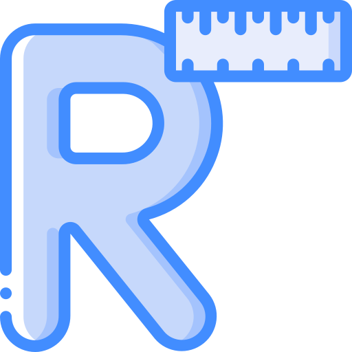 buchstabe r Basic Miscellany Blue icon
